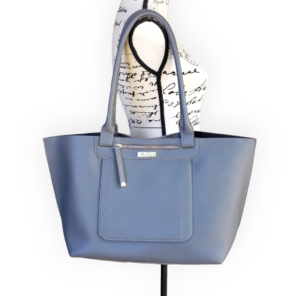 MARC FISHER XL Gray Vegan Pebble Leather